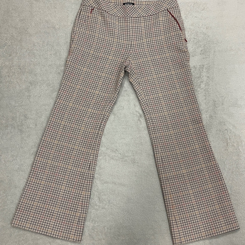 NEW Women's Plaid Pull on Straight Leg Trousers Size 0